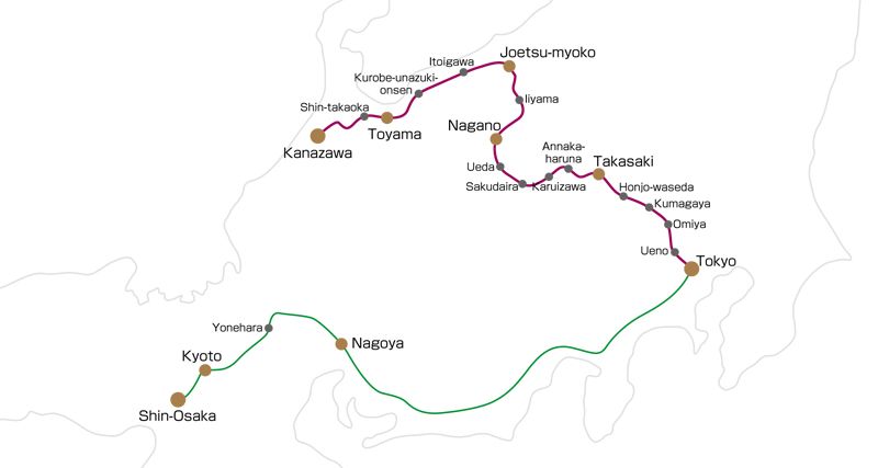 hokuriku shinkansen map hokuriku shinkansen map
